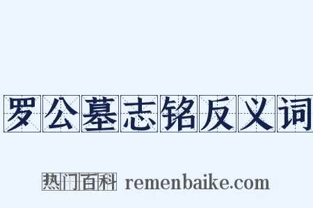 罗公墓志铭反义词是什么意思的图片